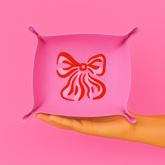 Valentine's Bow Pink Thread Catcher Tray