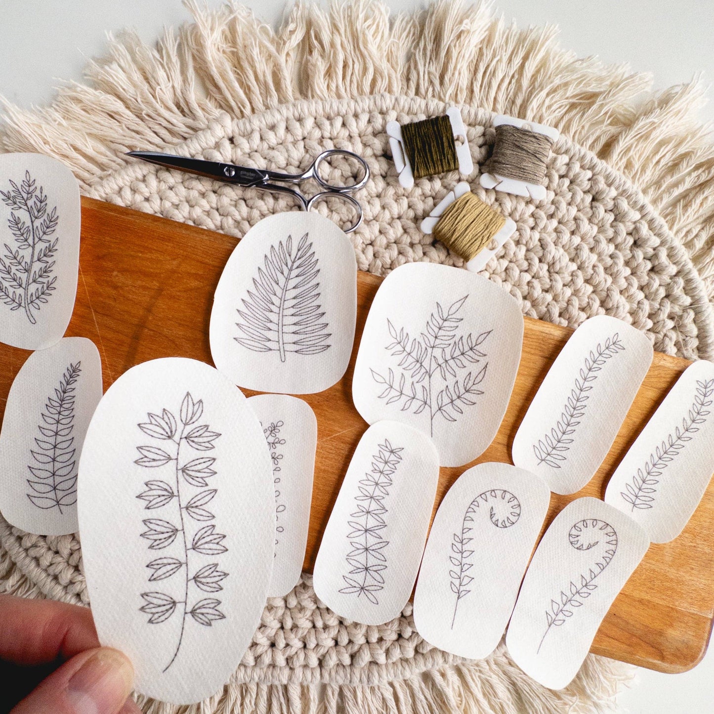 Fern Stick and Stitch Embroidery Pattern