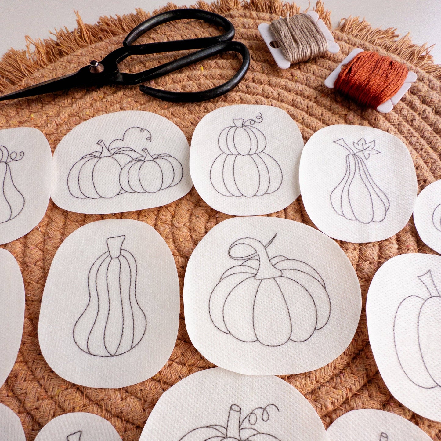 Stick and Stitch Pumpkin Embroidery Pattern