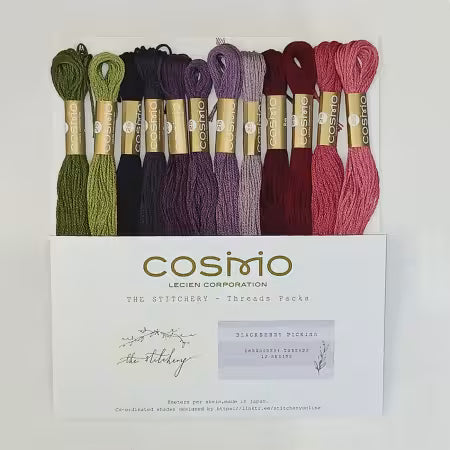 Cosmo Cotton Embroidery Floss Pack Blackberry Picking 12 Colors