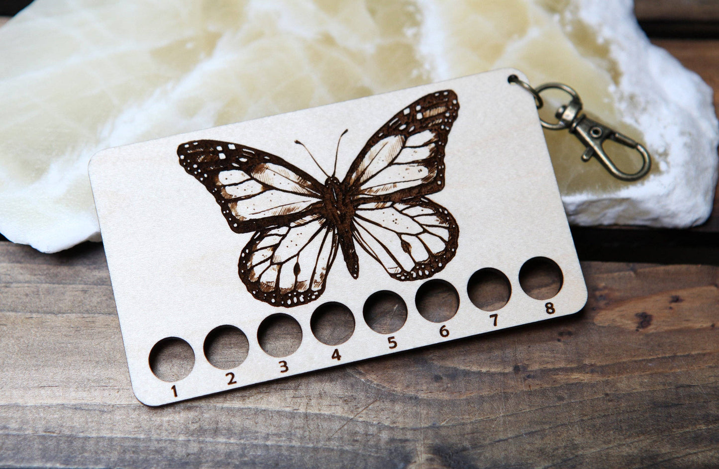 Butterfly Embroidery Floss Storage Holder Maple Wood