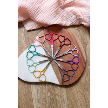 Heart Embroidery Bordeaux Scissors