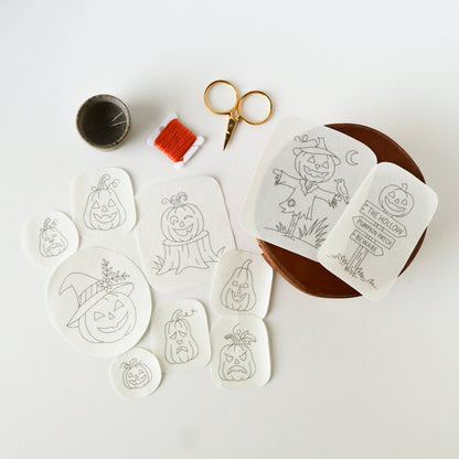 Jack O'Lantern Stick and Stitch Embroidery Patterns