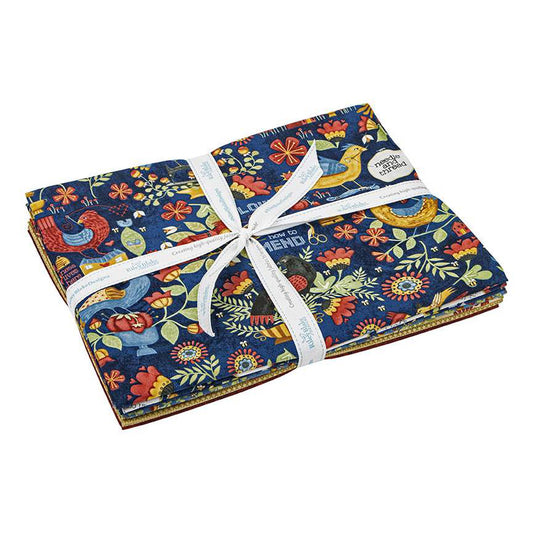 CLEARANCE Stitchy Birds 1-Yard Bundle Midnight by Teresa Kogut for Riley Blake Designs