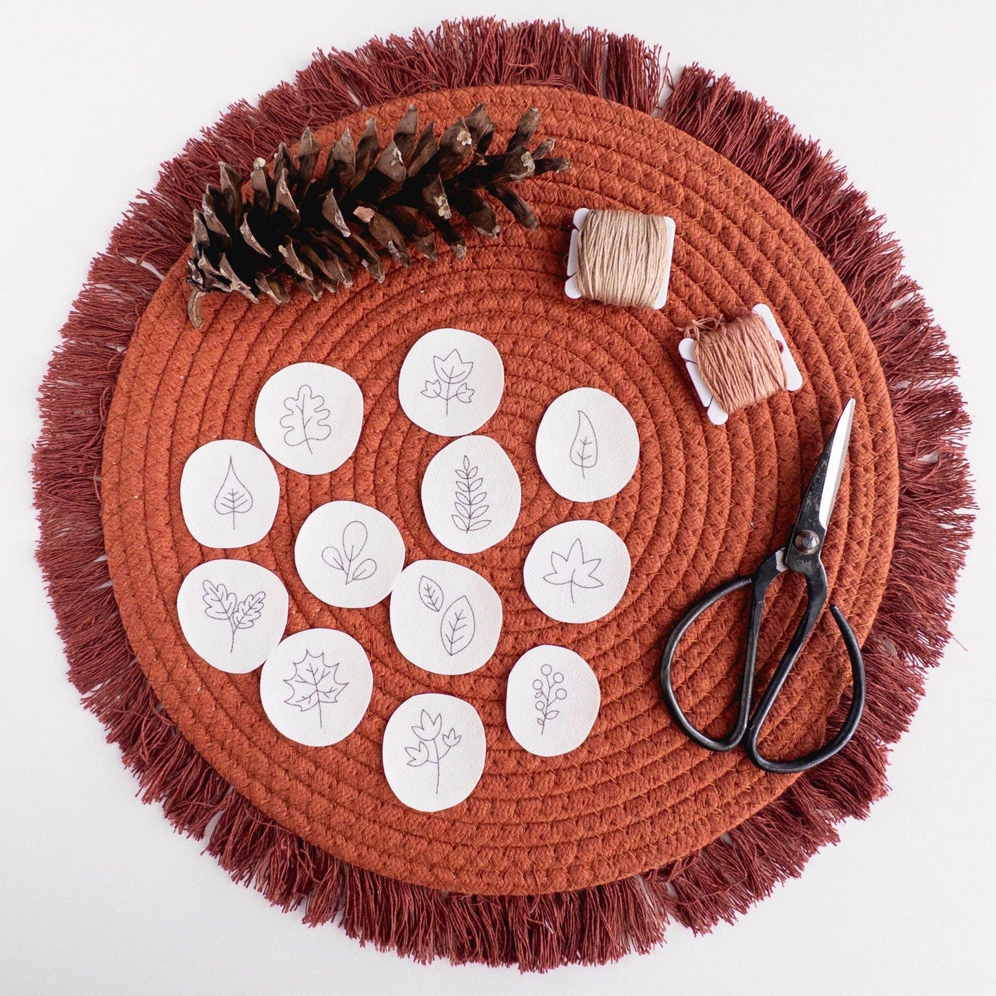 Mini Autumn Botanical Stick and Stitch Embroidery Pattern
