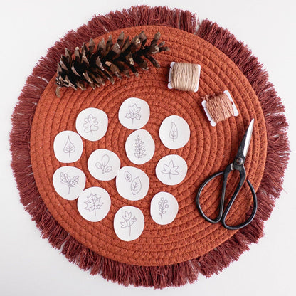Mini Autumn Botanical Stick and Stitch Embroidery Pattern