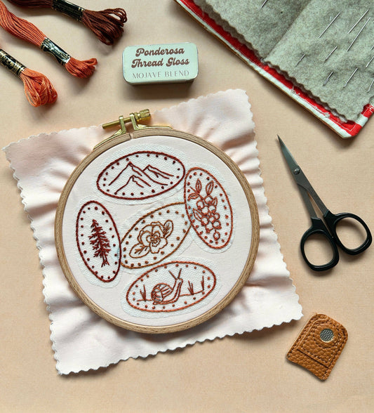 Pressed Pennies Hand Embroidery Peel Stick & Stitch Pattern