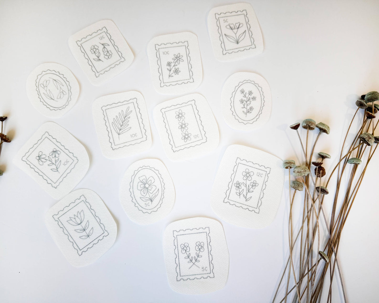 Floral Stamp Embroidery Stick and Stitch Pack