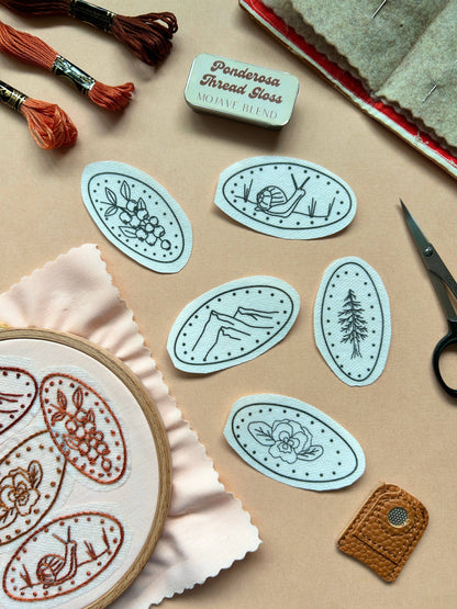 Pressed Pennies Hand Embroidery Peel Stick & Stitch Pattern