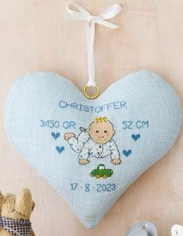 Blue Heart Birth Announcement Kit