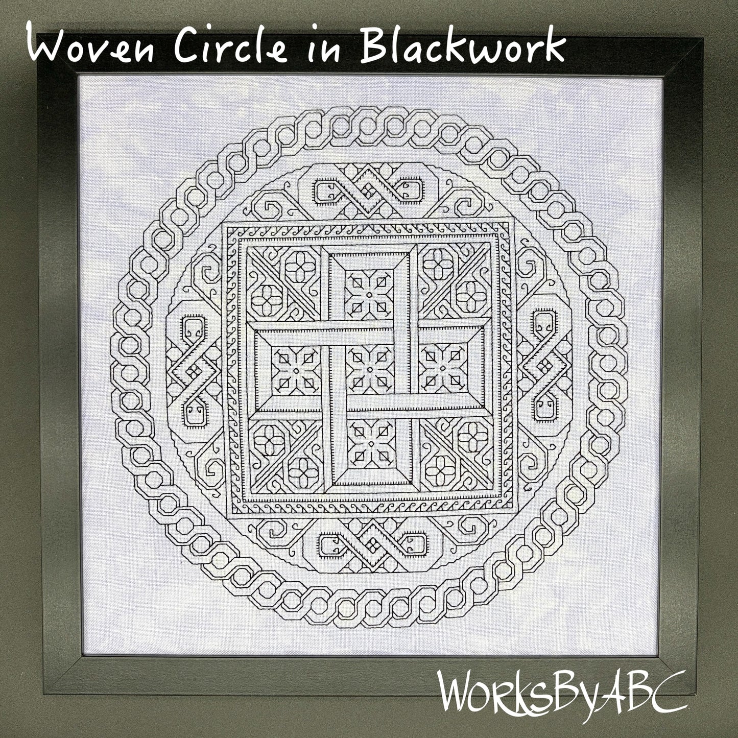 Woven Circle in Blackwork Pattern