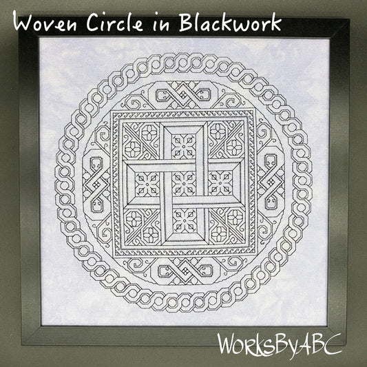 Woven Circle in Blackwork Pattern