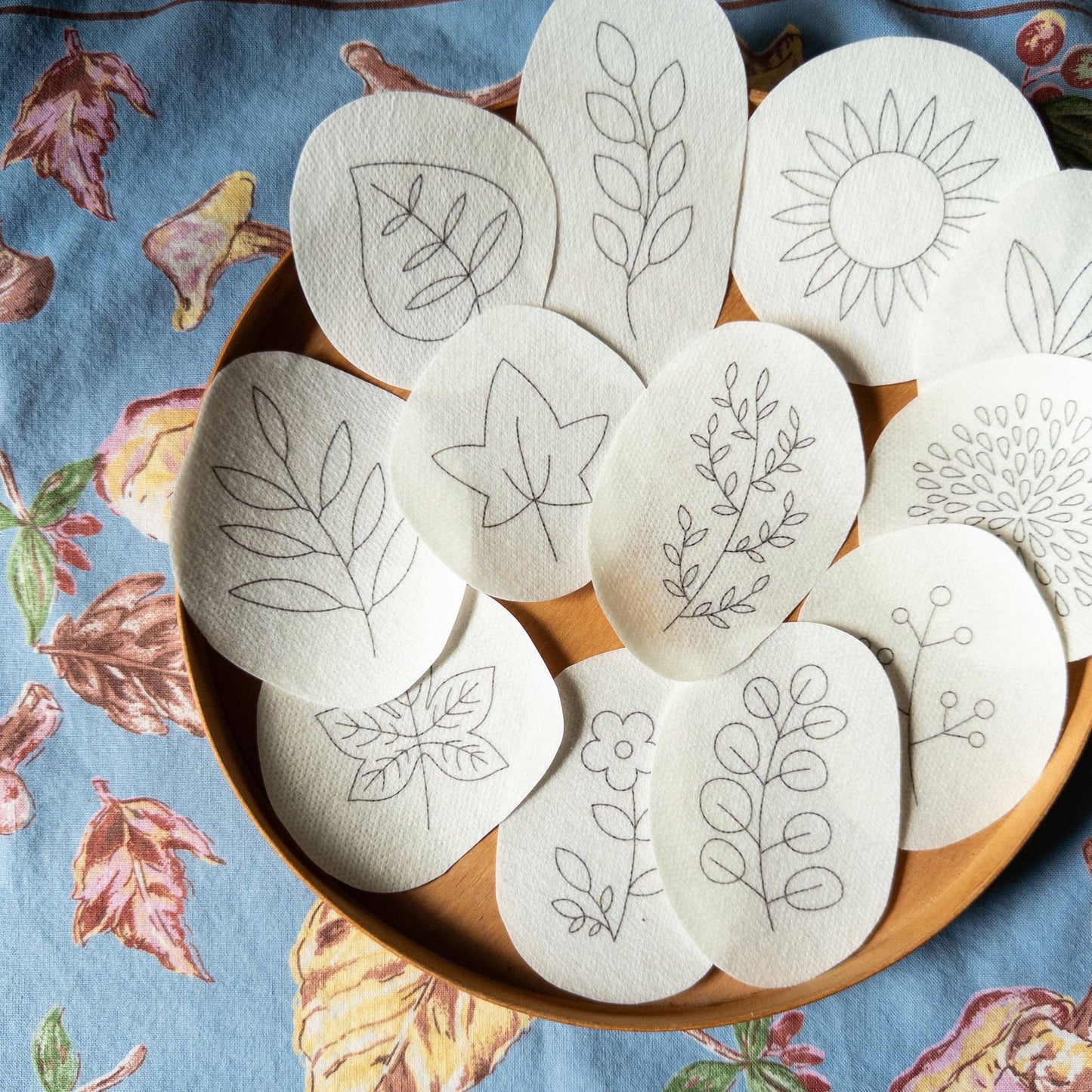 Autumn Botanical Stick and Stitch Embroidery Pattern