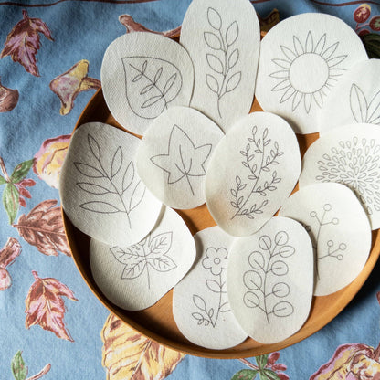Autumn Botanical Stick and Stitch Embroidery Pattern