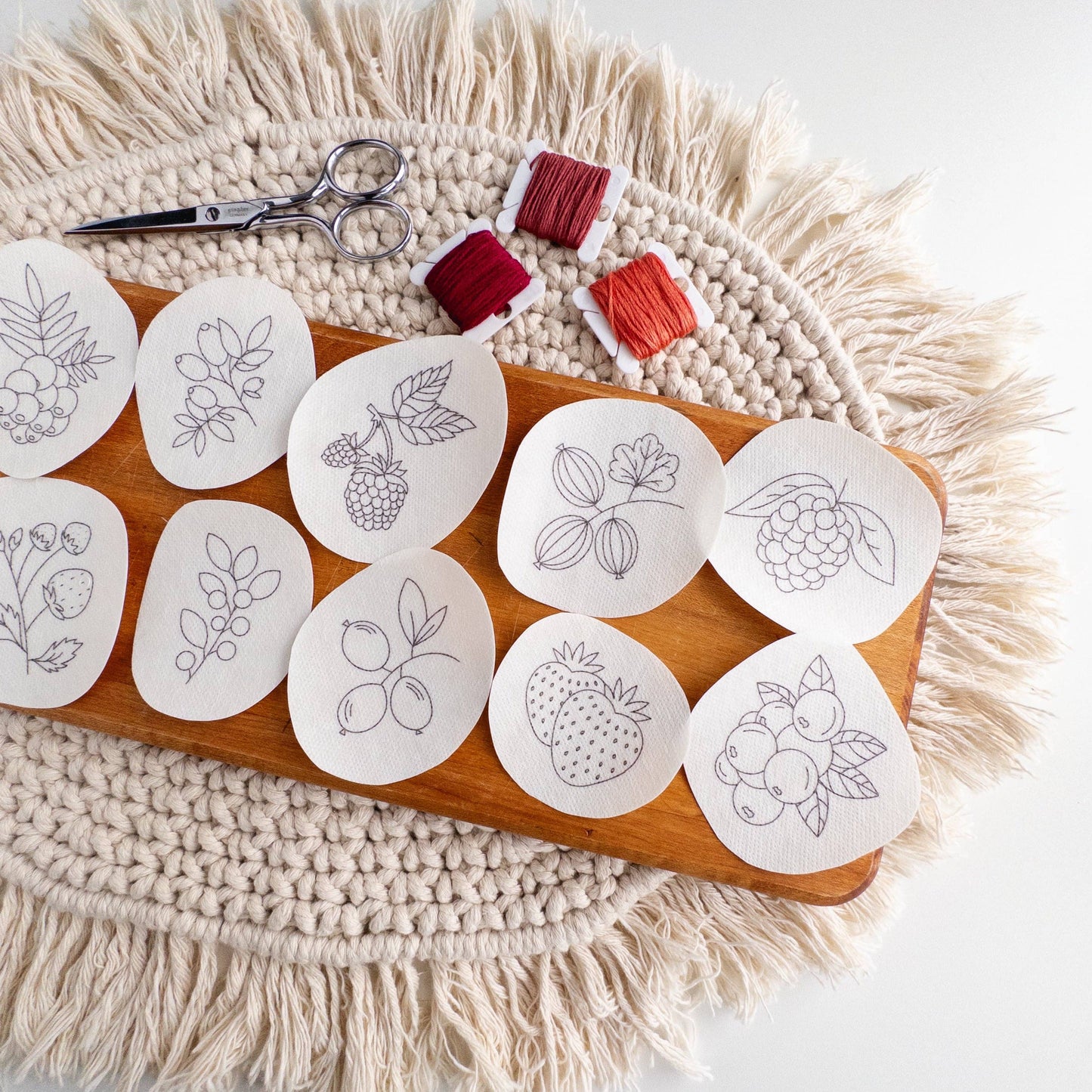 Stick and Stitch Berry Embroidery Pattern
