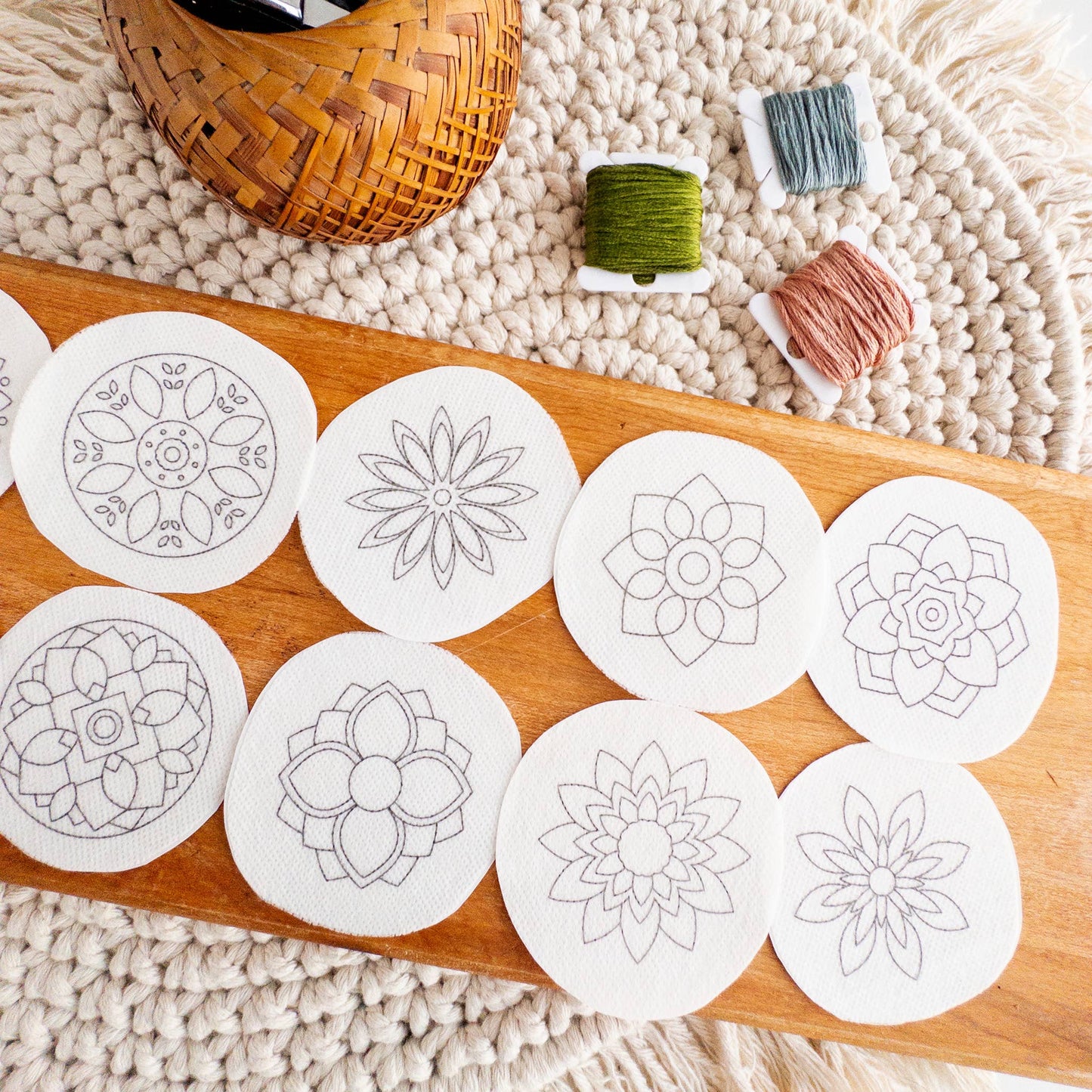 Mandala Stick and Stitch Embroidery Pattern