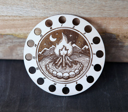 Campfire Embroidery Floss Holder in Maple Wood