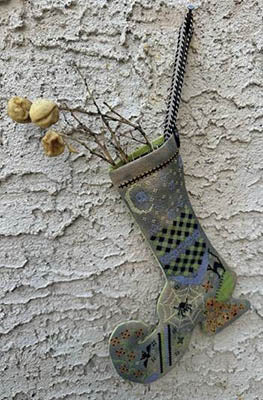 Witch's Boot Stocking cross stitch pattern by Rebel Stitcher Designs