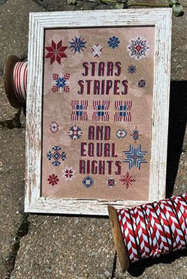 Stars Stripes and Equal Rights cross stitch pattern by Rebel Stitcher Designs