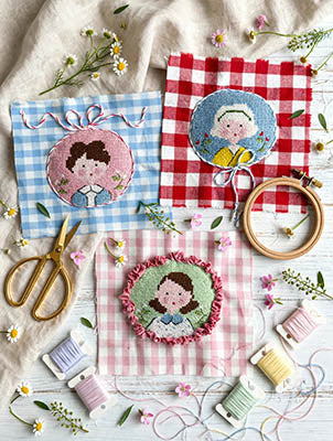 Signorinelle Vichy cross stitch pattern by Lilli Violette