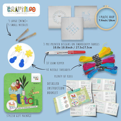 Stitch Dictionary Cat Embroidery Kit