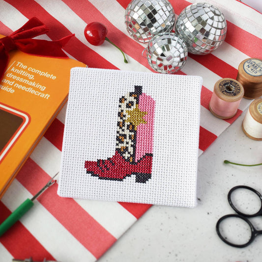 Cowgirl Boot Mini Cross Stitch Kit