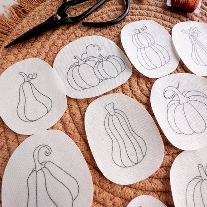 Stick and Stitch Pumpkin Embroidery Pattern