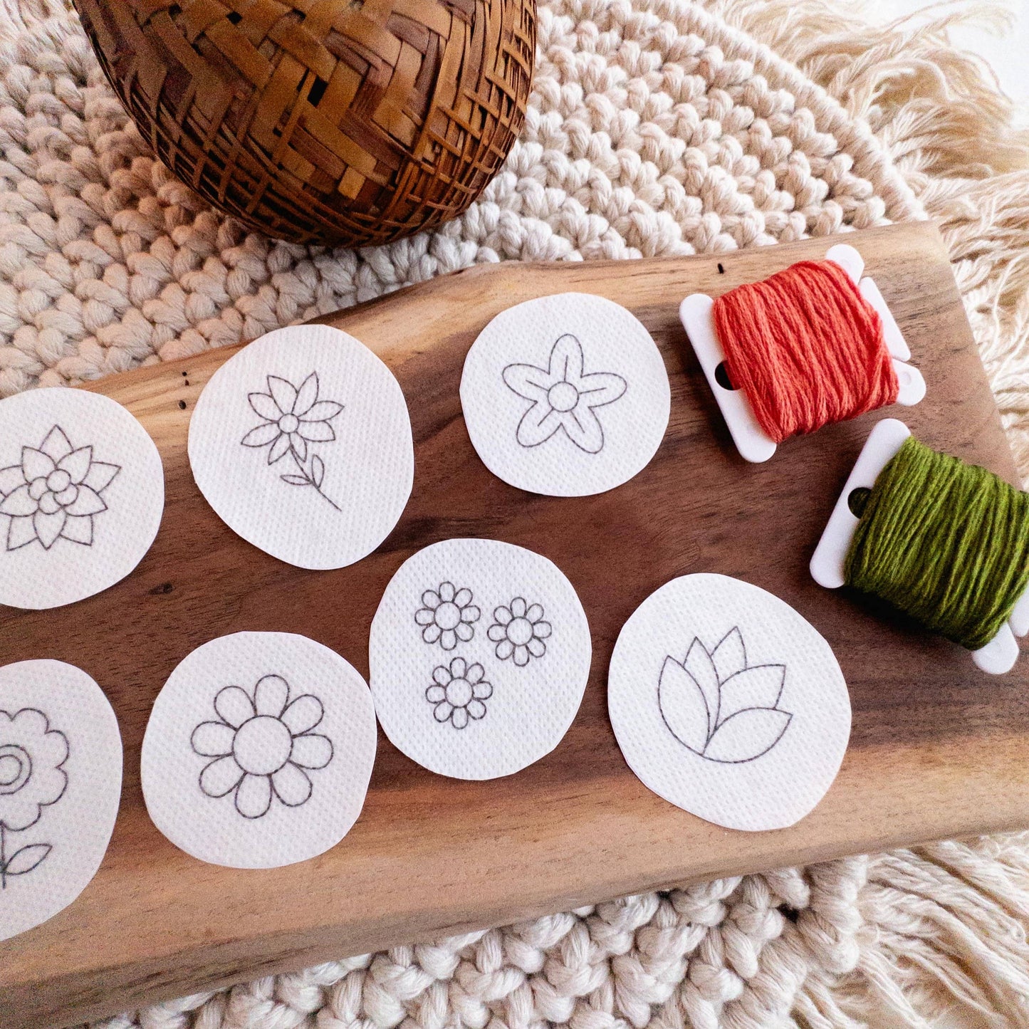 Mini Flowers Stick and Stitch Embroidery Pattern