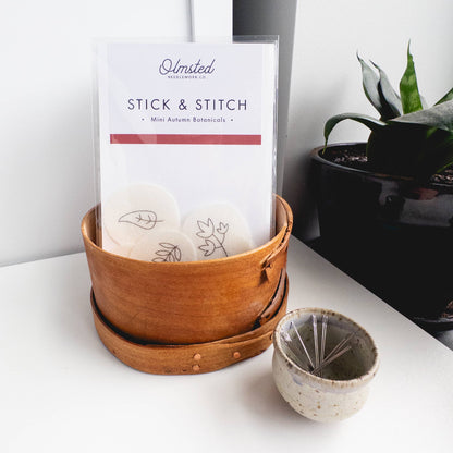 Mini Autumn Botanical Stick and Stitch Embroidery Pattern