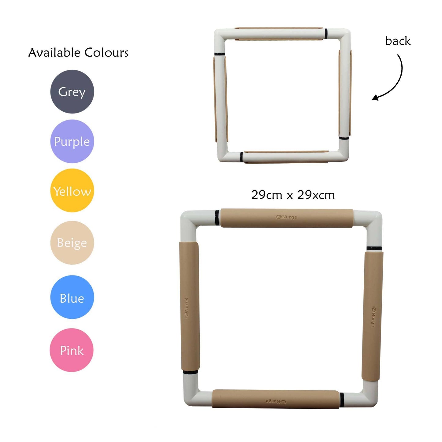 Nurge Embroidery Snap Frame 29cm x 29cm Purple