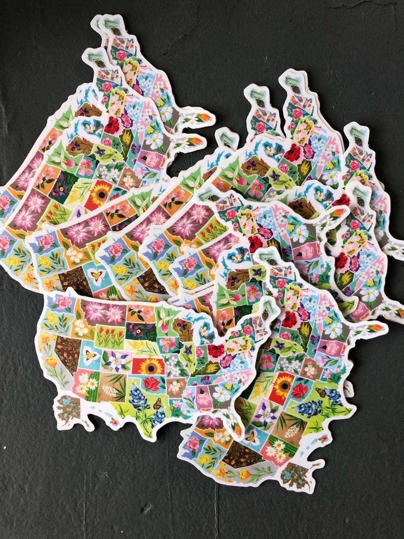 US State Flowers Sticker