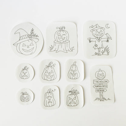 Jack O'Lantern Stick and Stitch Embroidery Patterns