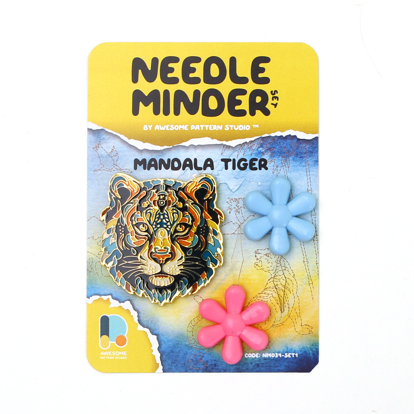Mandala Tiger - Magnetic Needle Minder Set #1