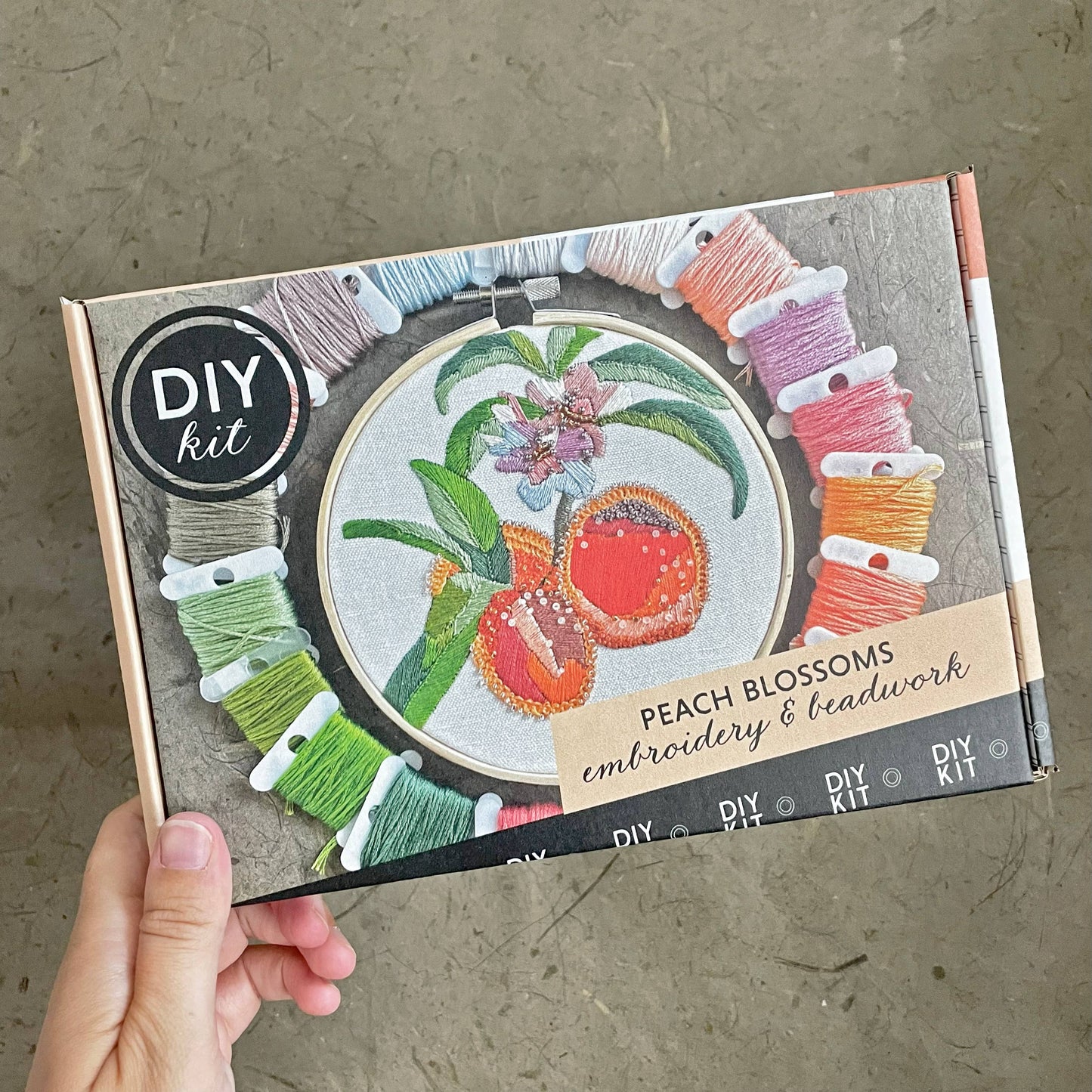Embroidery and Beadwork Kit Peach Blossoms