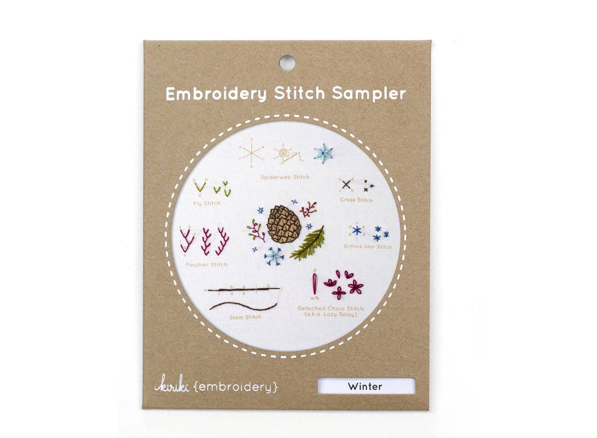 Winter Embroidery Stitch Sampler
