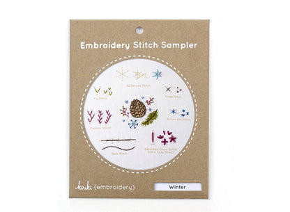 Winter Embroidery Stitch Sampler