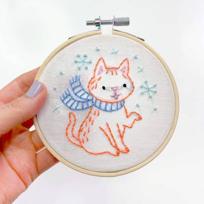 Snowflake Kitty Embroidery Kit