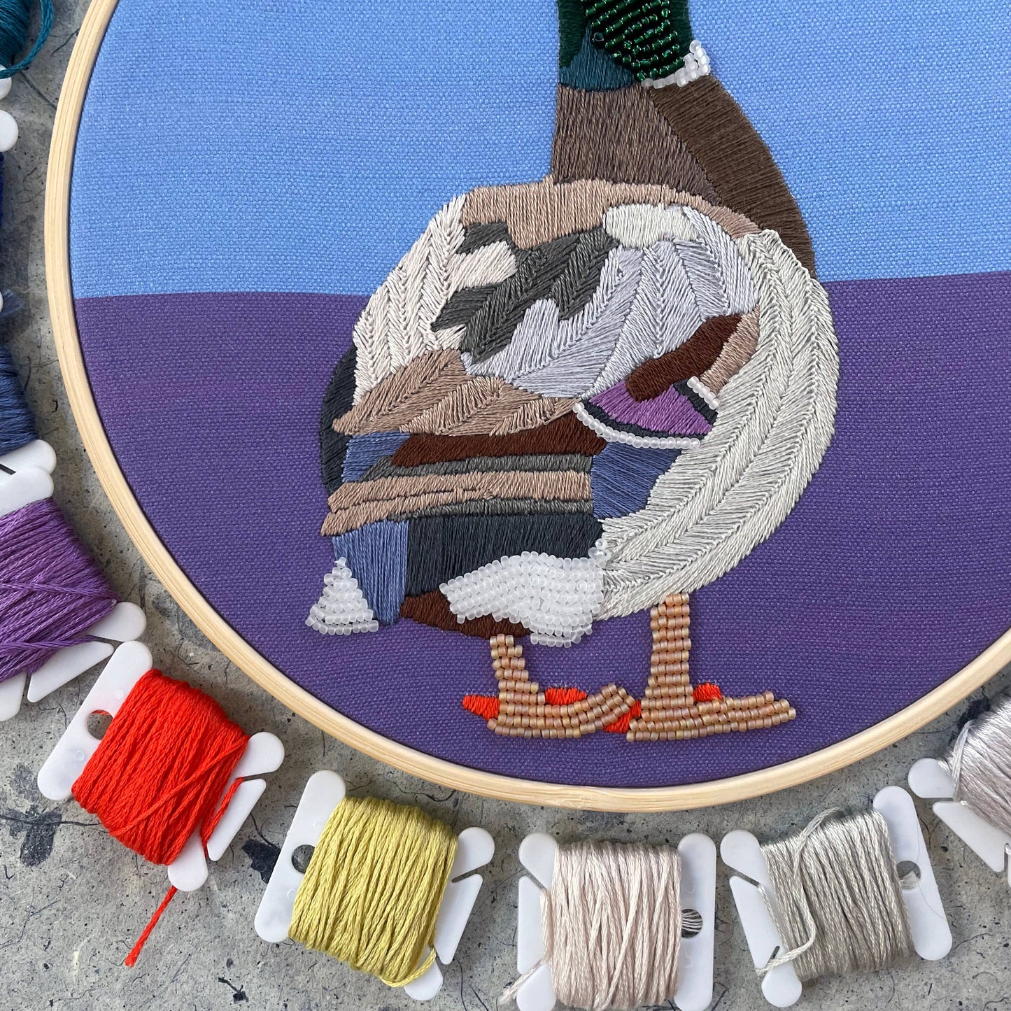 Embroidery and Beadwork Kit Mallard Duck