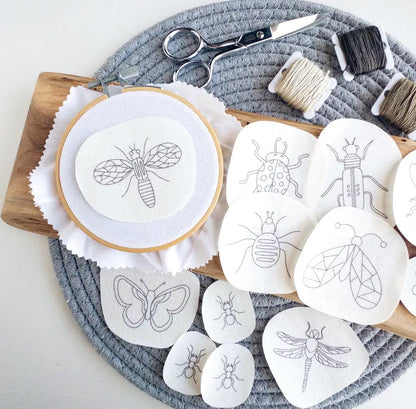 Insect Stick and Stitch Embroidery Pattern