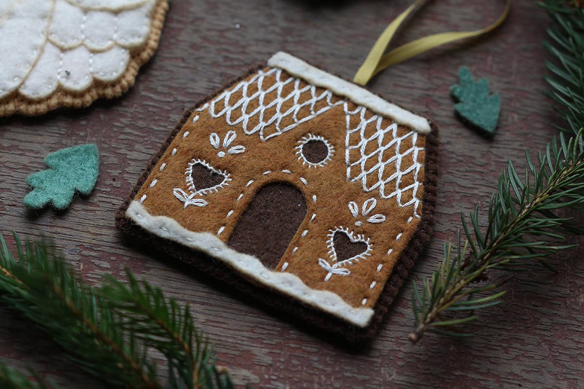 Gingerbread House Felt Ornament Kit
