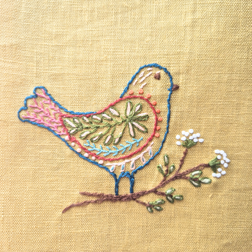 Stick and Stitch Embroidery Folk Flowers