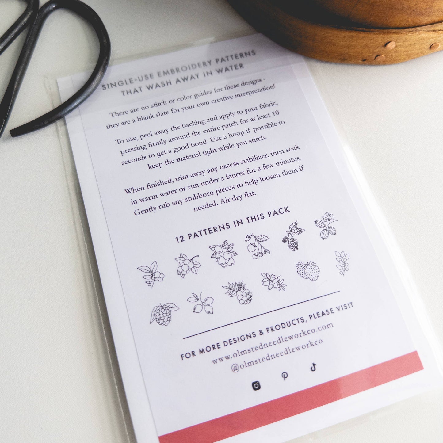 Stick and Stitch Berry Embroidery Pattern