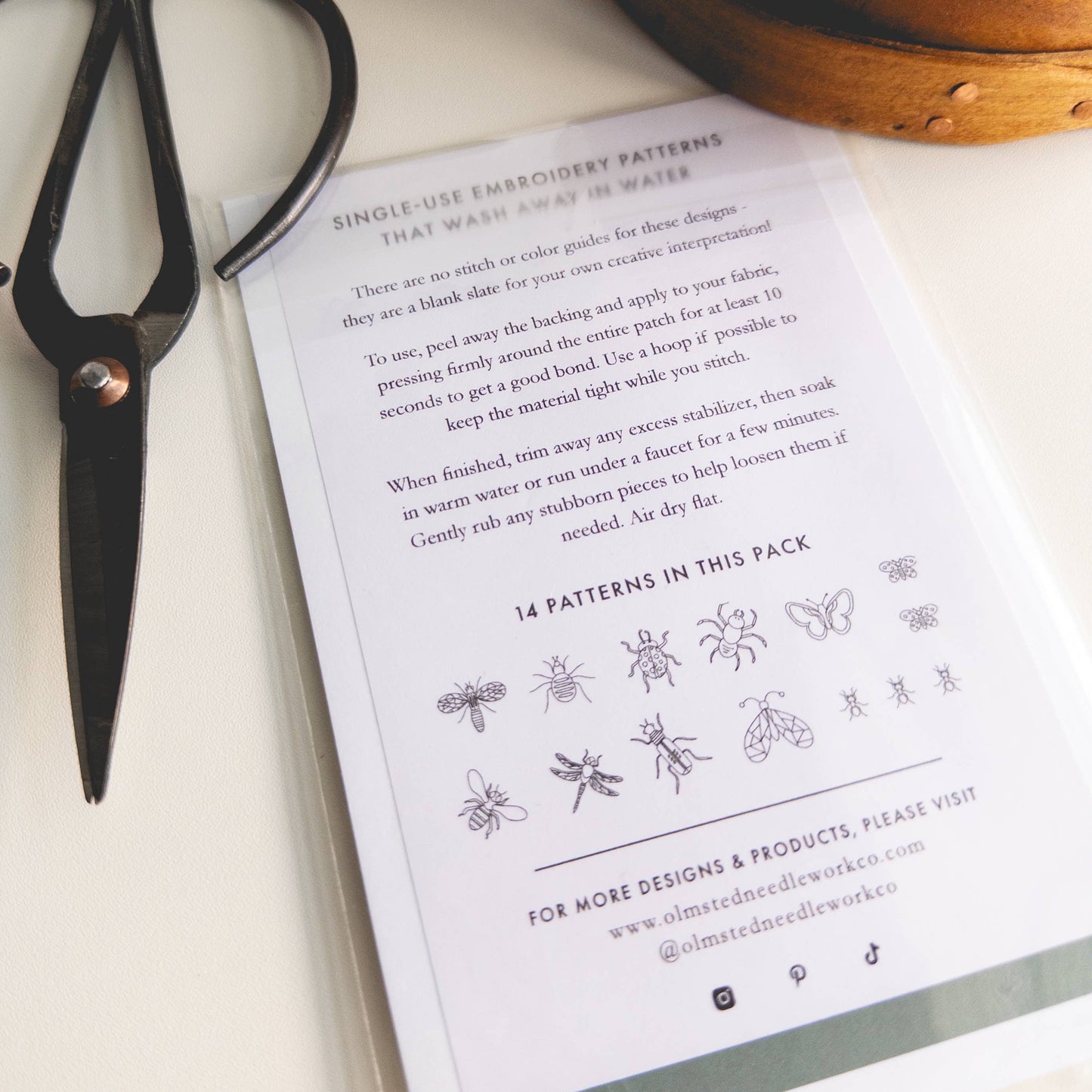 Insect Stick and Stitch Embroidery Pattern