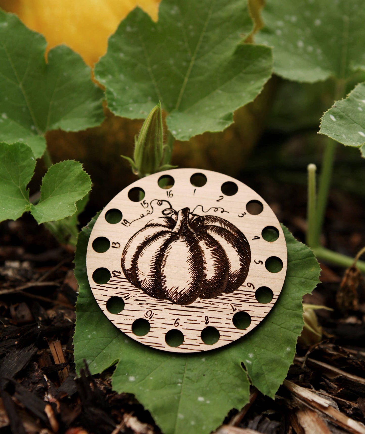 Pumpkin Floss Thread Holder Cherry Wood