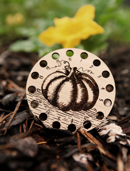 Pumpkin Floss Thread Holder Cherry Wood
