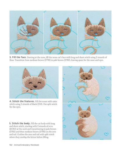 Animal Embroidery Workbook Step-by-Step Techniques
