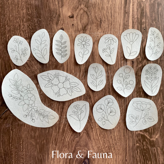 Stick and Stitch Embroidery Designs: Flora & Fauna / Large: 6"x11"