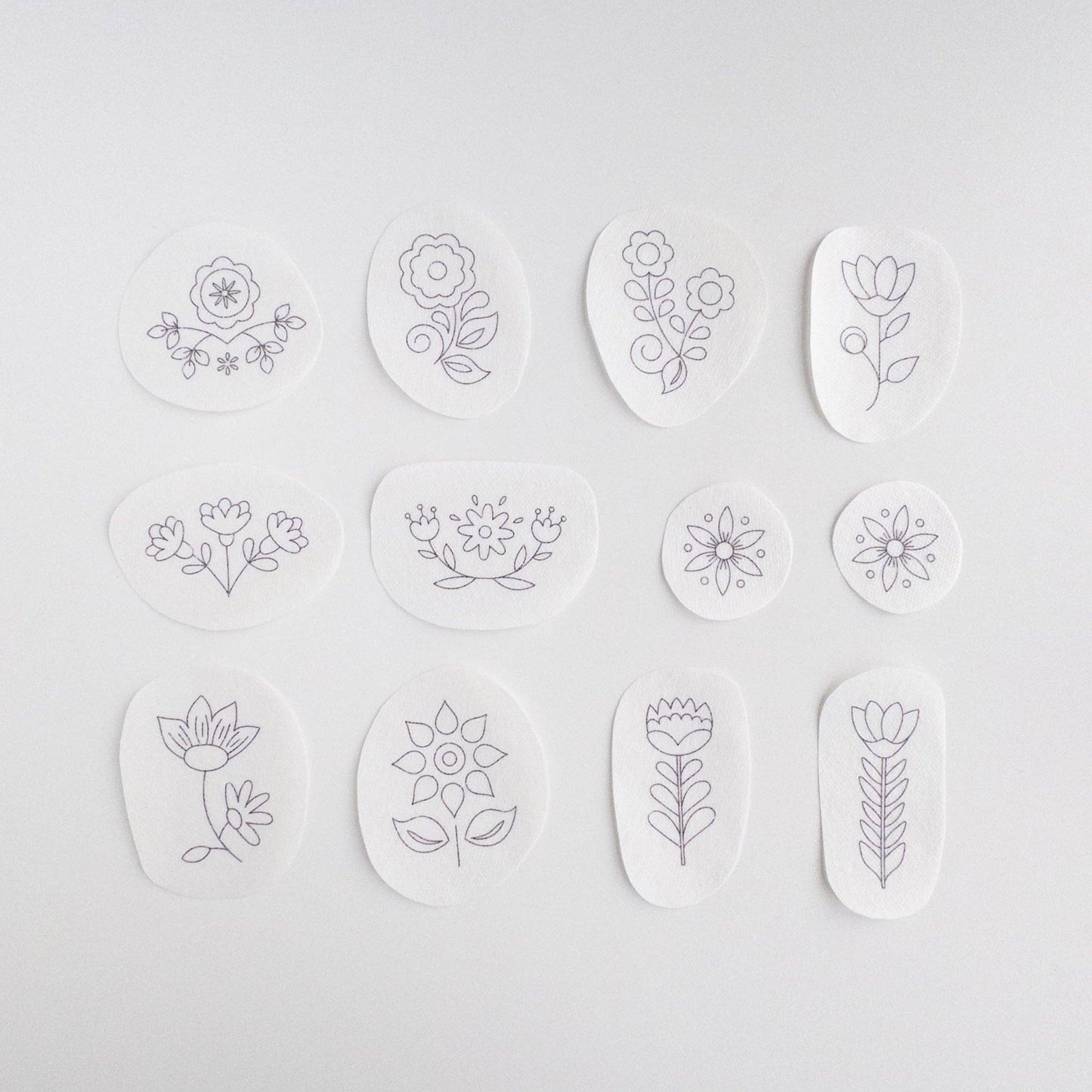 Folk Flowers Stick and Stitch Embroidery Designs