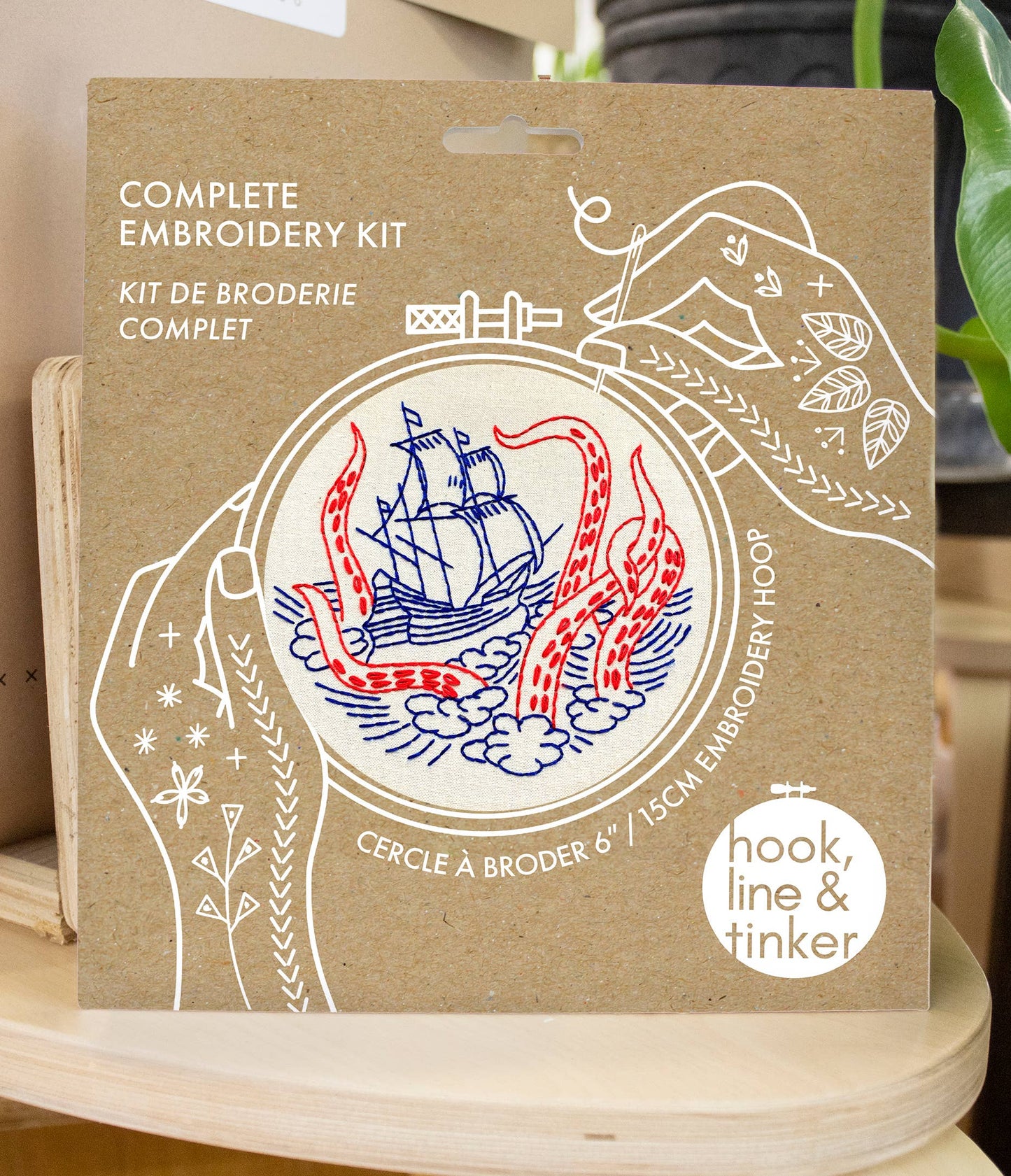 Kraken and Ship Embroidery Kit