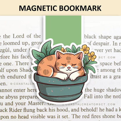 Sleeping Cat Plant Reversible Magnetic Bookmark (Packaged)